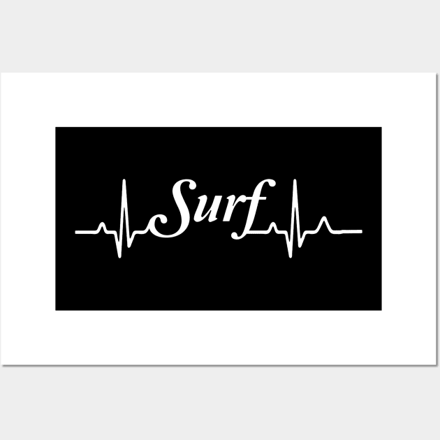 surfing, heart, rate, beach shirt,surf, surfer,shirt, summer shirt, Wall Art by L  B  S  T store